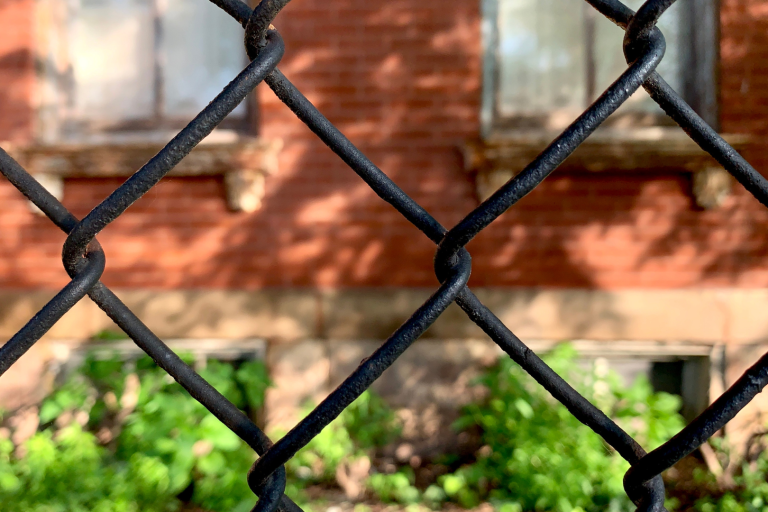 CF- Chain Link Fence chain link close up