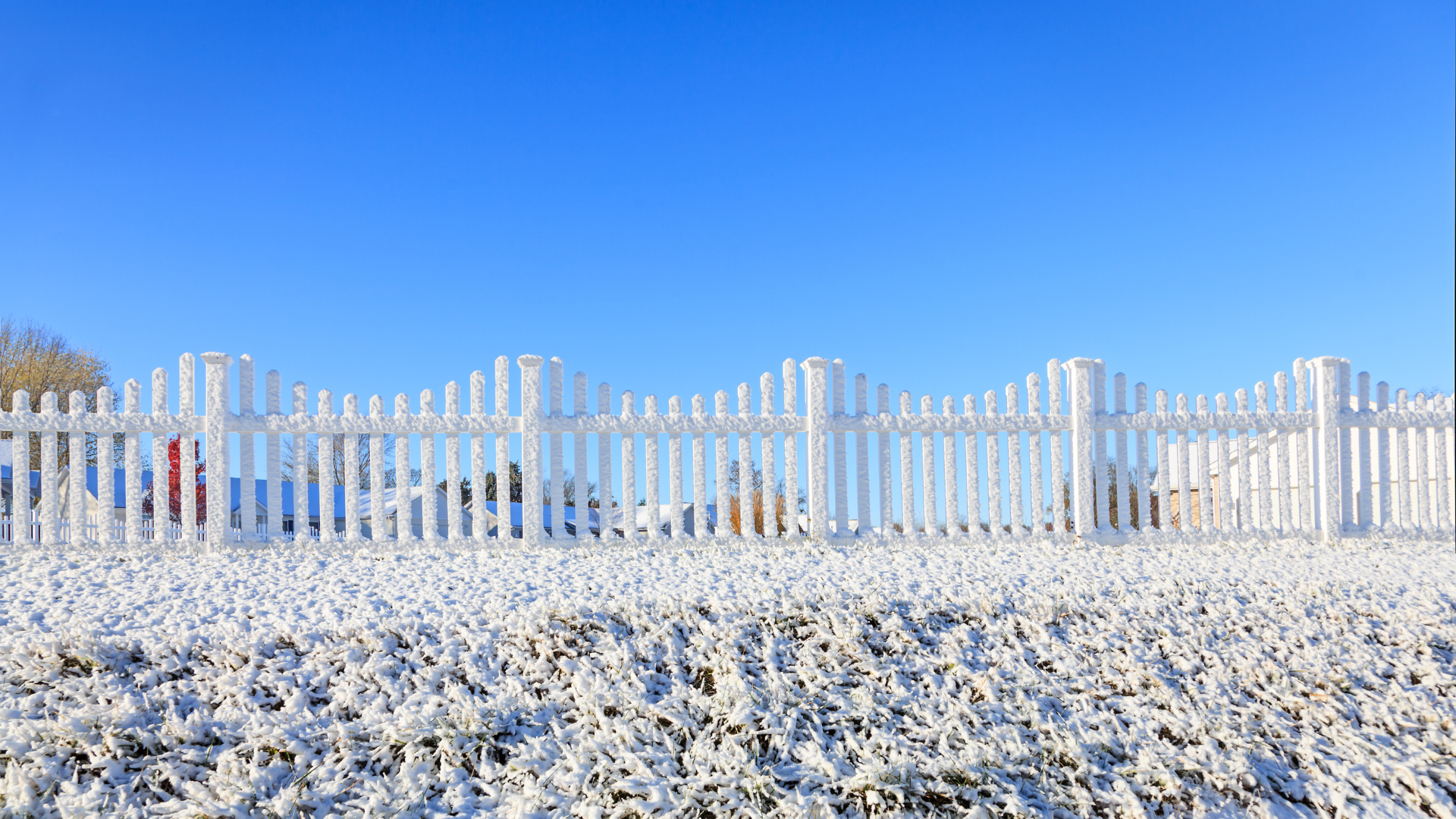 vinyl fence in snow